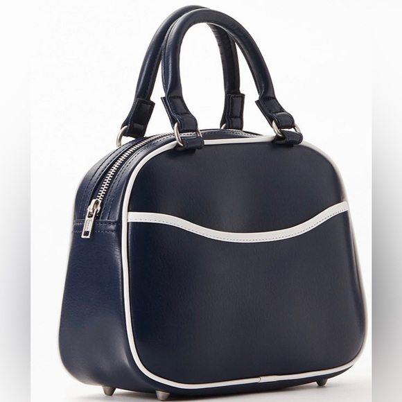 John Galt Navy Top Handle Purse - Picture 7 of 13